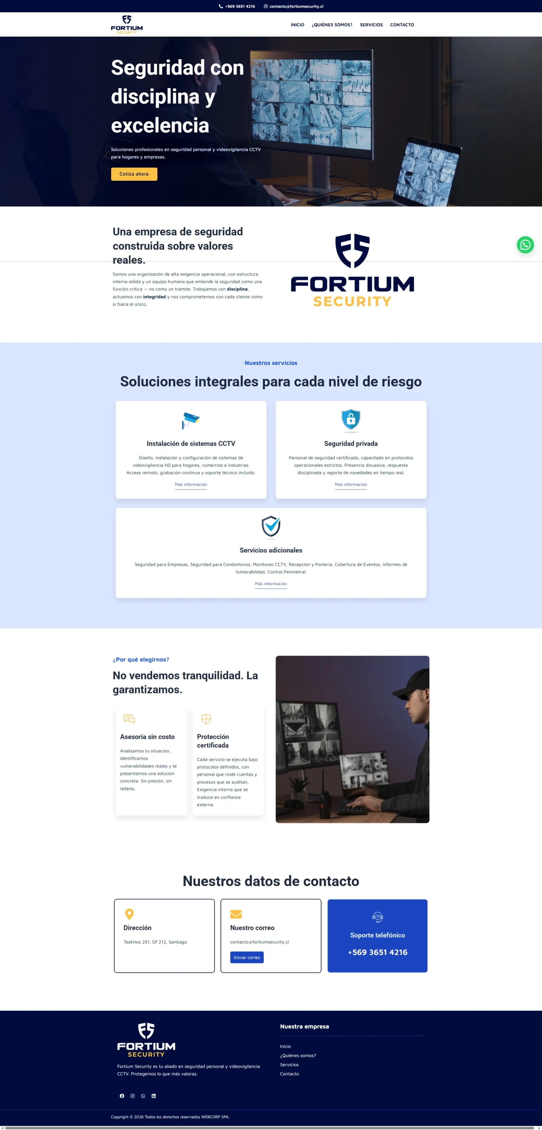 Captura de Fortium Security, página 1