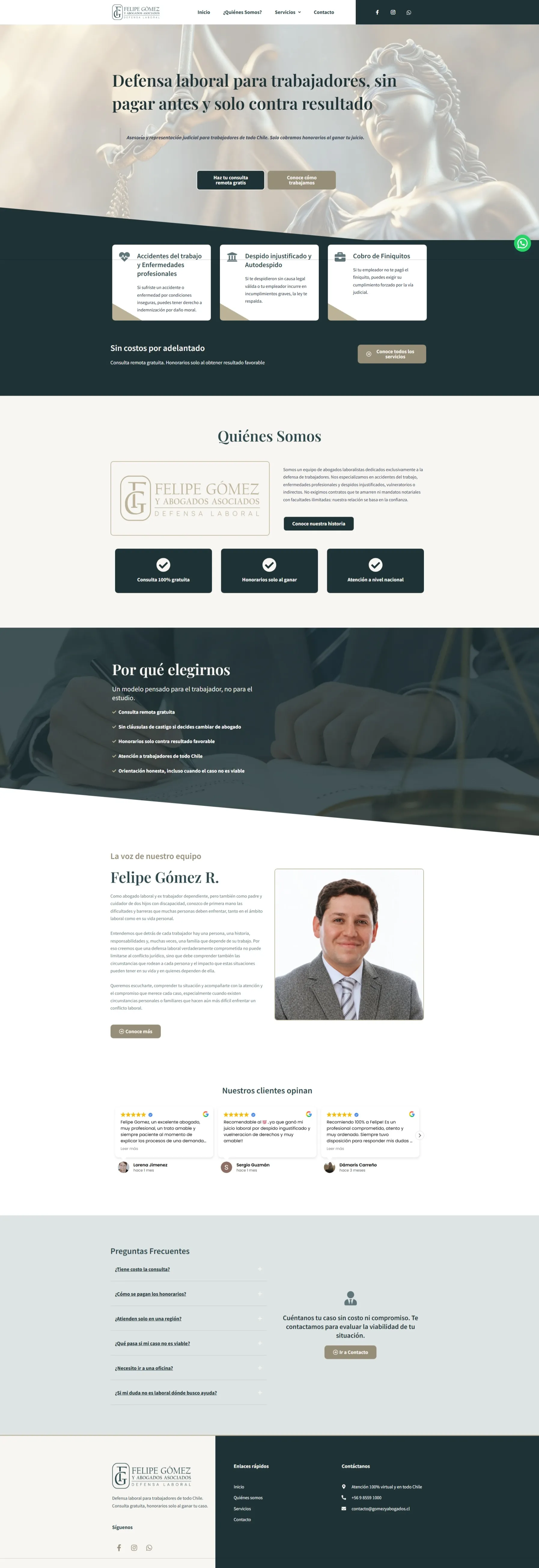 Captura de Gómez y Abogados, página 1